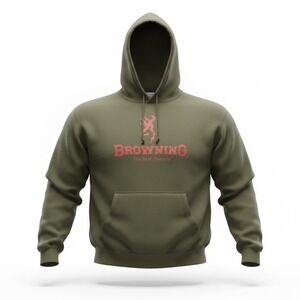 Browning Hoodie Mens XXL Brown Red Logo Pullover Sweatshirt Buckmark Hunting